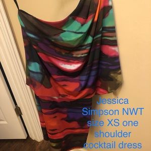 Jessica Simpson one-shoulder cocktail dress